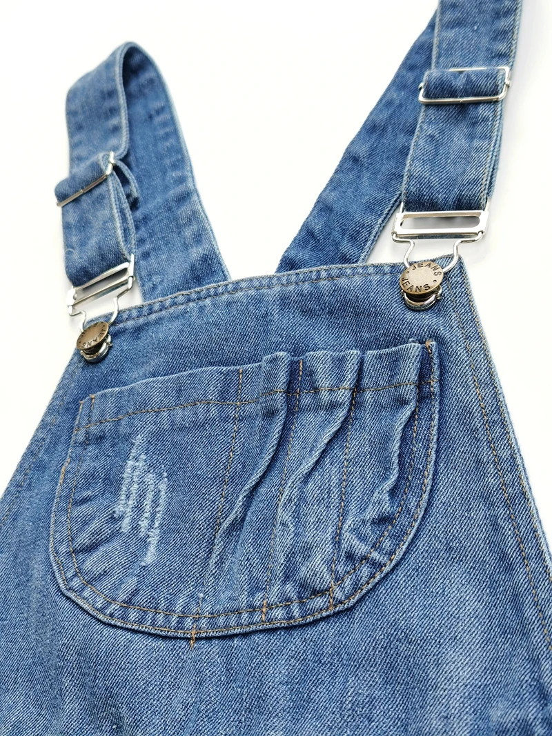 Chumhey 5-13T  Jeans Pants Top Quality Kids Overalls Spring Boys Girls Bib Suspender Denim Trousers Children Clothing Clothes