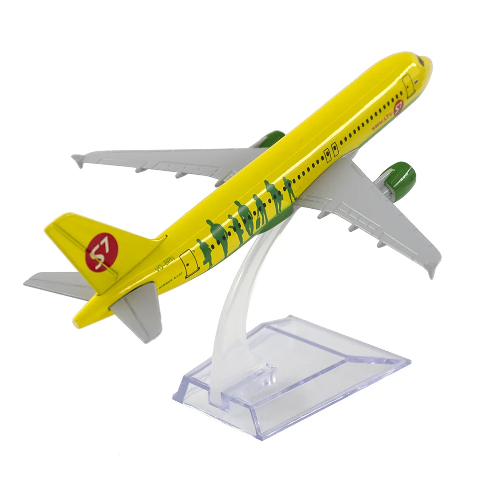 1/400 Aircraft Russian S7 Airlines A320 16cm Alloy Plane Model Desk Decoration Children Kids Gift for Collection