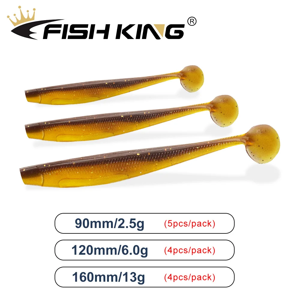 FISH KING New Shad Fishing Lure Soft Lure 90mm 120mm 160mm Wobblers Odor Attractant Carp Silicone Bait Pike Bass Artificial Bait