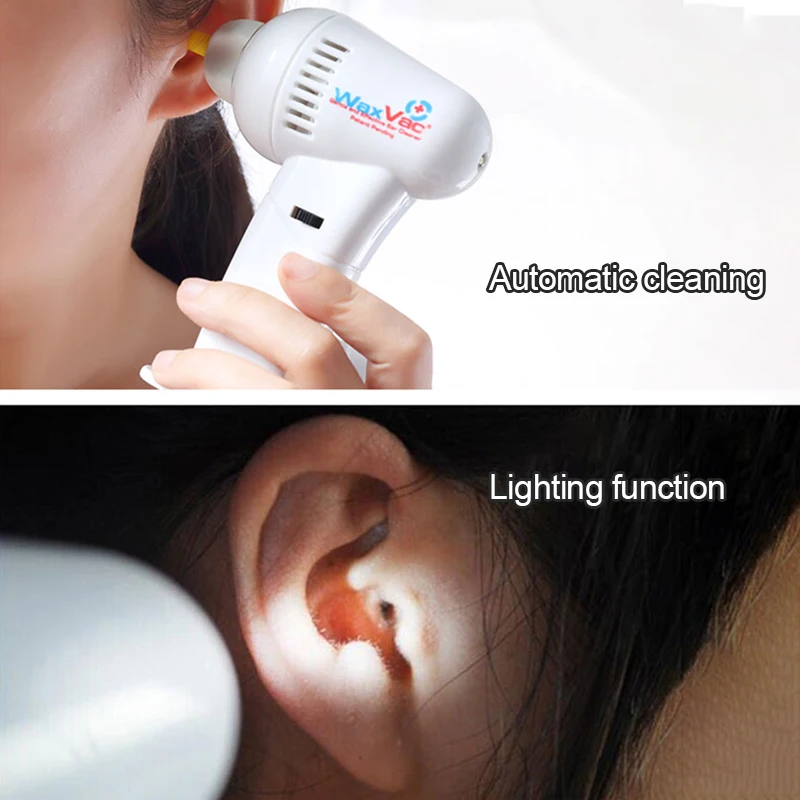 1Set 6pcs Export Original Electric Clean Headphones Out Safety Ear Cleaner Automatic Vacuum Ear Earwax