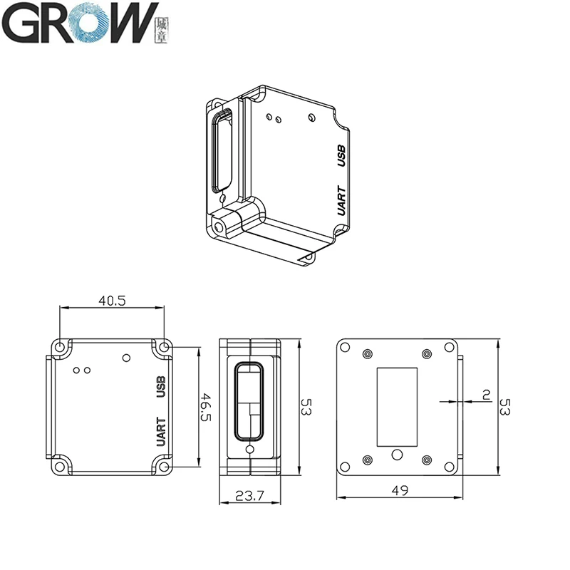 GROW GM75 DC5V USB UART Qr Code Bar Code Fast Speed Global Exposure Barcode Scanner Module Reader For Express Box Hospital