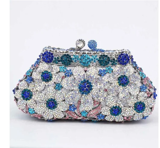 

XIYUAN Pink Rhinestone Diamond Purses And Handbags For Women Blue Red Crystal Clutches New Girls Gift Lady Wedding Clutch Purse