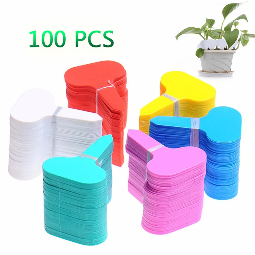 

100 Pcs T-Type Nursery Garden Plant Tag Flower Labels Plant Seeds Labeled Pot Marker For Plants Diy Garden Decoration Tools