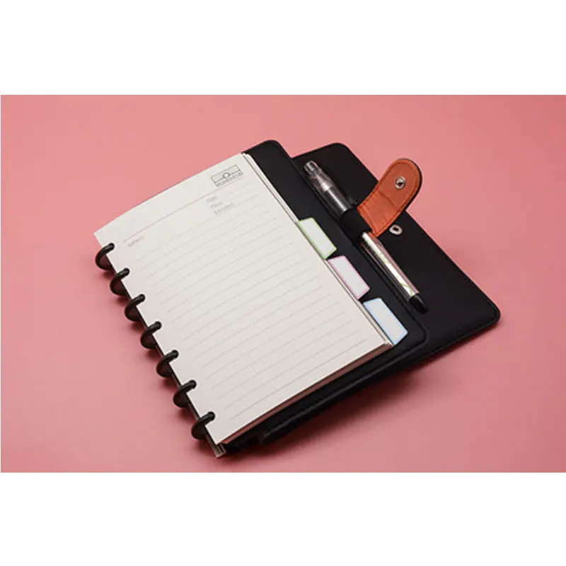 A5 B6 Binding Discs Button Notepad Plastic Loose-leaf Coil Foldable Plastic Disc Buckle Colorful Binder Ring Snap Planner Book