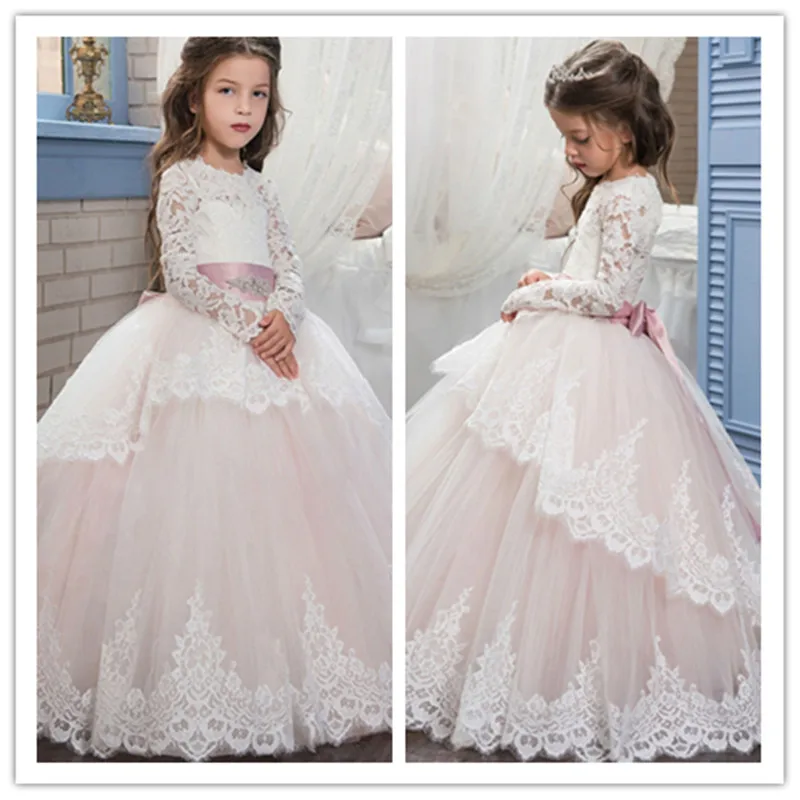 Vestido de princesa azul infantil feminino, vestido de tule azul para casamento e festas de aniversário