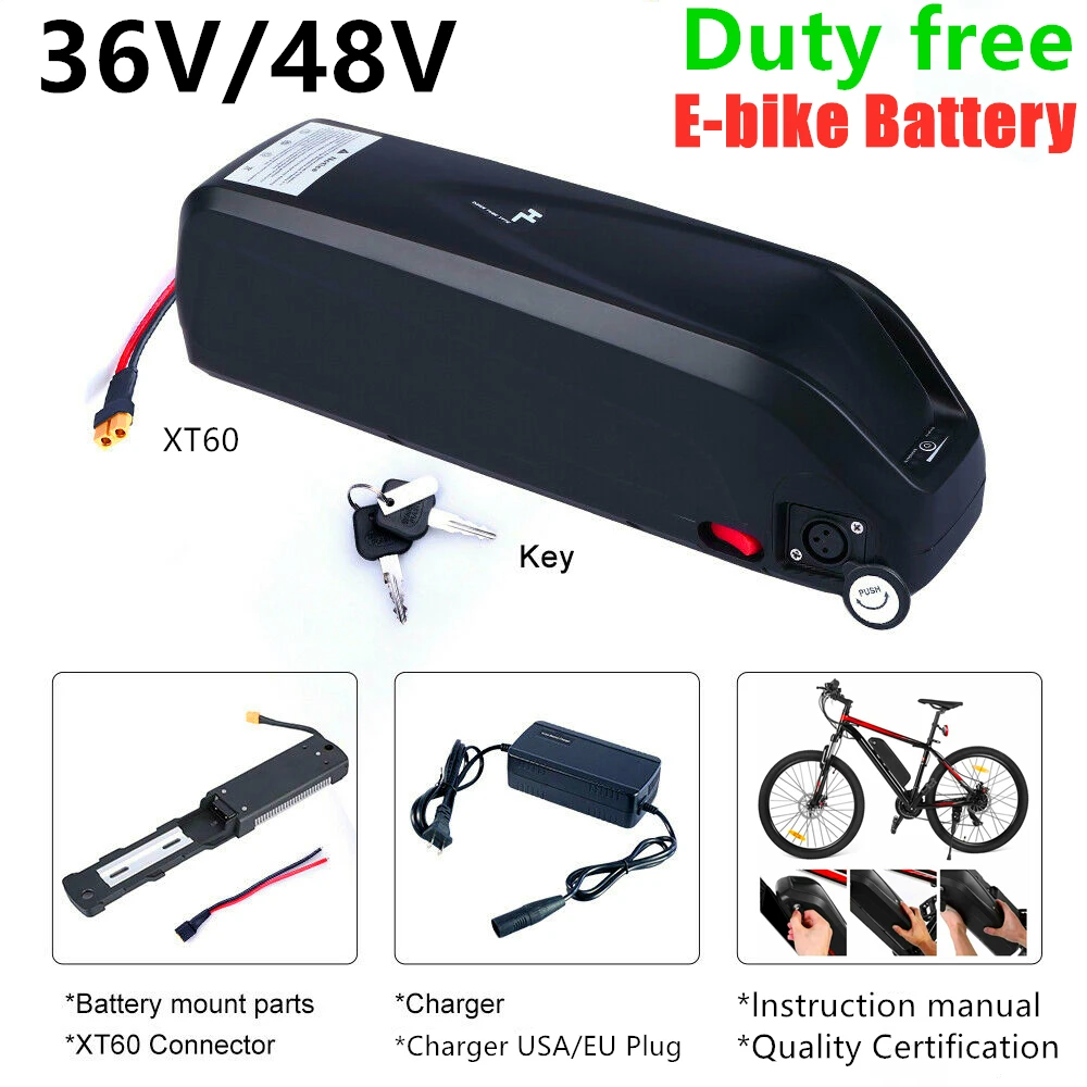 

E-bike Battery 48V 20AH 36V 20AH Electric Bike Lithium Ion 18650 Cells Pack Fit for Electric Bike 750w Bafang Motor + Duty Free