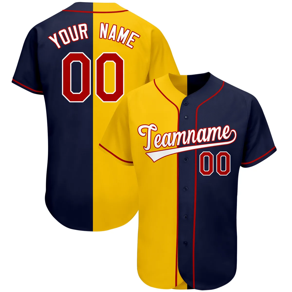 Custom Baseball Jersey Embroider Name and Number Short Sleeve Casual Streetswear for Men/Women/Kids Big size Any Colour