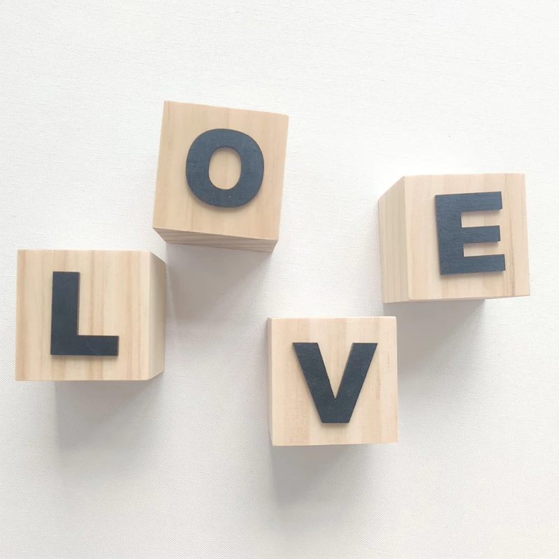 6x6x6CM Wooden ABC Blocks Wooden Baby Alphabet Letters Building Cubes Preschool Learning Toys Toddlers Gift Photography Props