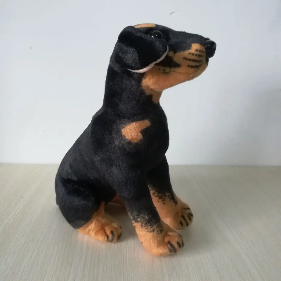 Lovely Rottweiler Plush Toy About 25cm Squatting Rottweiler Dog Soft Doll Kids Toy Birthday Gift b1707