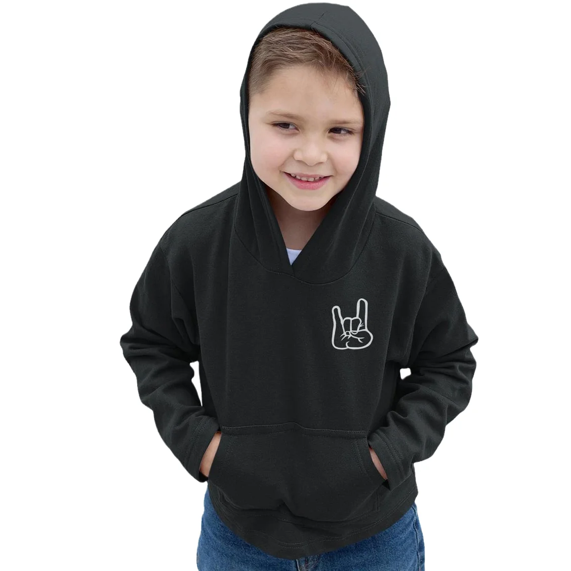 Kids Rock On Hoodie Rocker Skater Spring Cool Hoodie Sweatshirt Children's Gifts Soft Thick Fleece For Boys And Girls