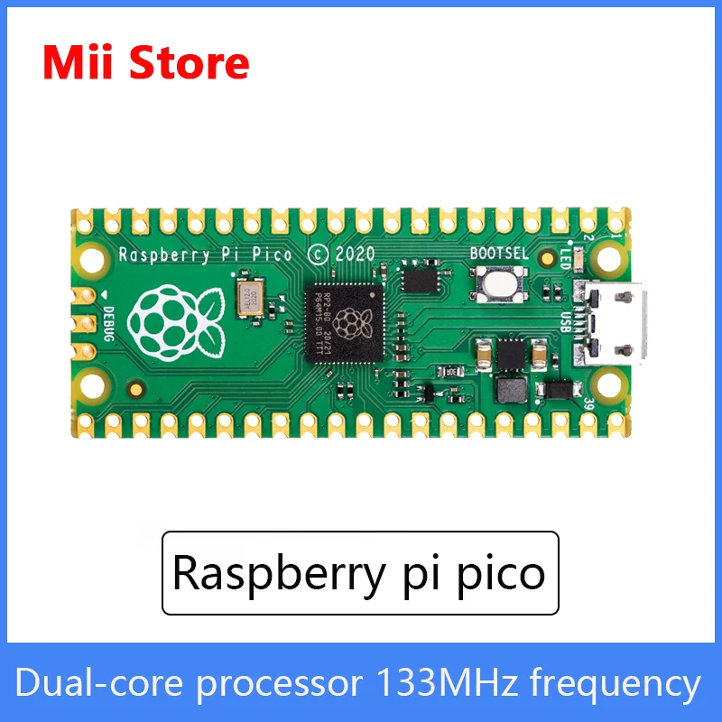 

Макетная плата для микроконтроллера Raspberry pi pico, двухъядерный процессор ARM Cortex M0 +, рабочая частота 133 МГц