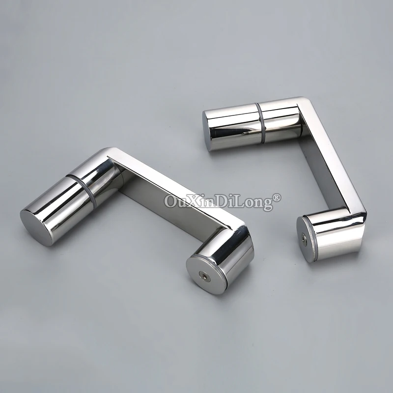 

2Piece 304 Stainless Steel Bathroom Glass Sliding Door Handles Shower Cabin Glass Door Push / Pull Handles Hole Distance 145mm