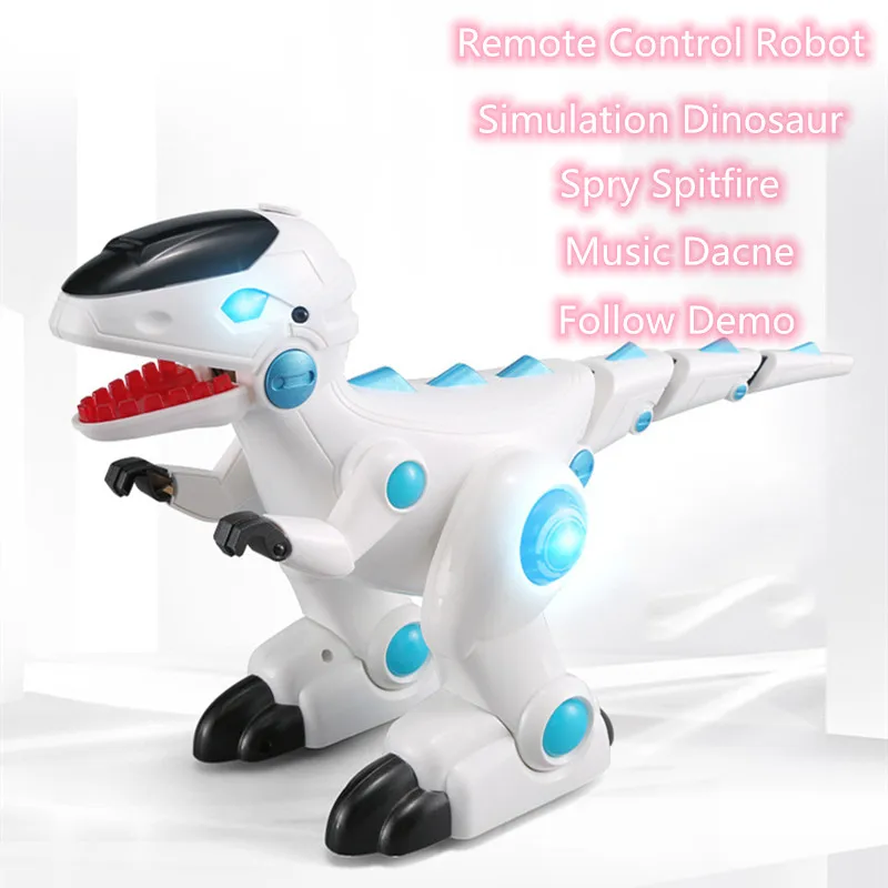 

Mouth flames Intelligent Dinosaur Remote Control Robot Toy Music Singing Dance Walking Speak English Demo Program Learning Toy