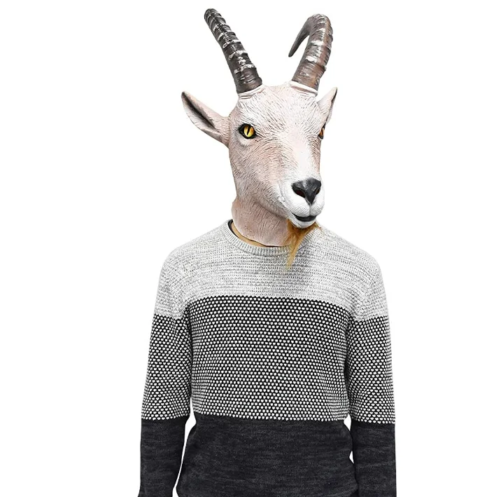 Goat Latex Animal Mask Farmyard Antelope Mask Halloween Costume Headwear Party Disguise