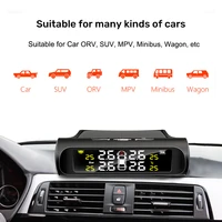 E-ACE Solar Power TPMS Car Tire Pressure Alarm Monitor System Auto Security Alarm Systems Tyre Pressure Temperature Warning 3