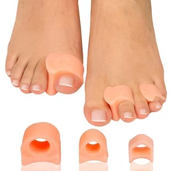 2 pçs separadores do dedo do pé espaçadores de união ajustar sobreposição dedo do pé martelo hallux valgus corrector almofada aliviar calos dor cuidados com os pés