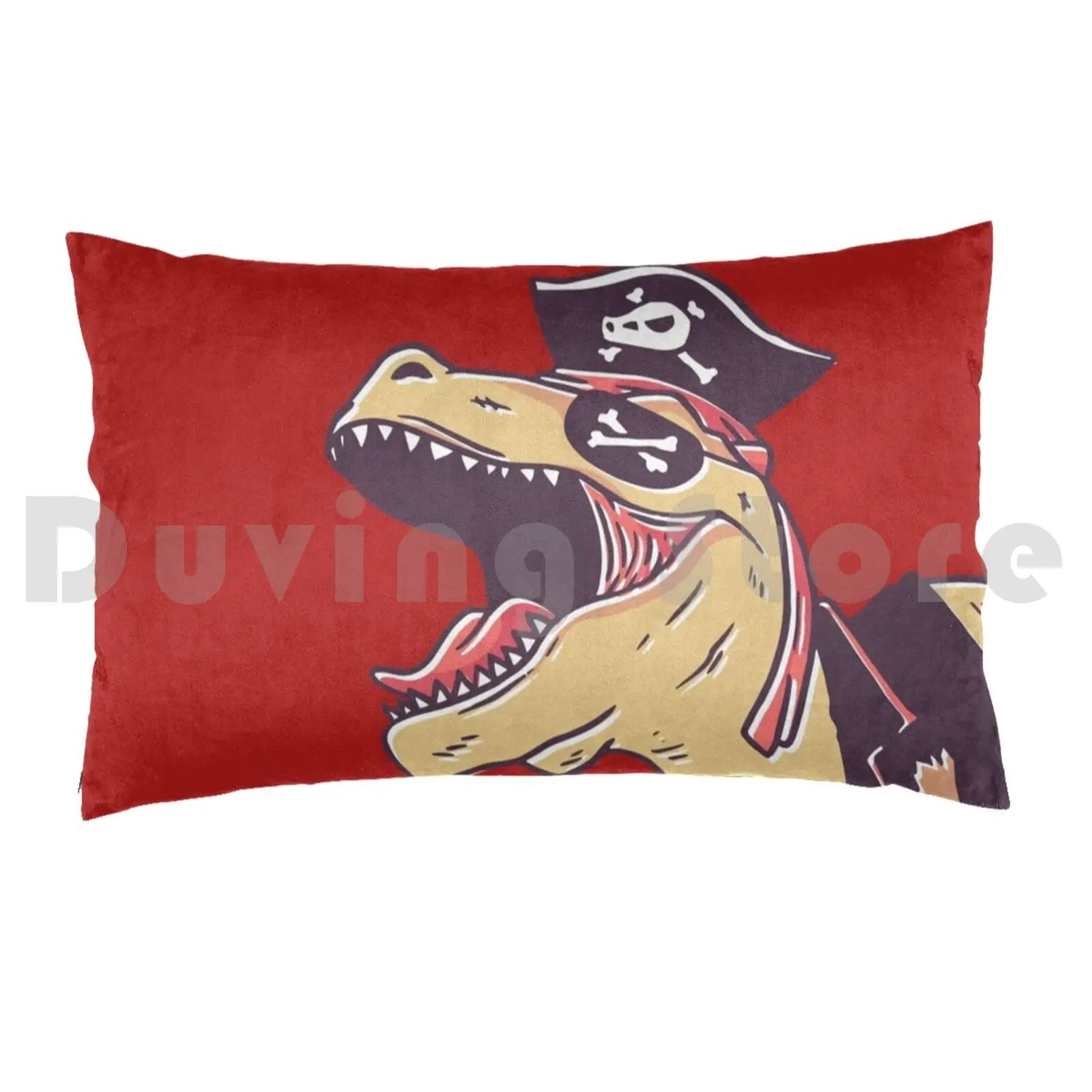 Pirate Dinosaur Pillow Case DIY 50*70 Pirate Dinosaur Pterodactyl Trex T Rex Funny Cute Silly Rawr Aarr