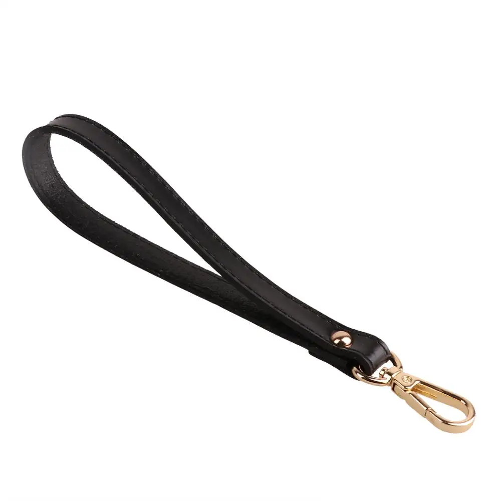 Genuine Leather Handbag Strap Bag Replacement Wrist Strap Buckle Wrist Strap Hands-Free Wristlet for Purse Wallets Keychain