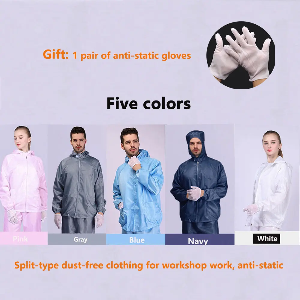 Reusable Safety Clothing With Pockets Anti-Static Dust-Proof Hazardous Materials Isolation Split Type Work Shop Clothes Unisex