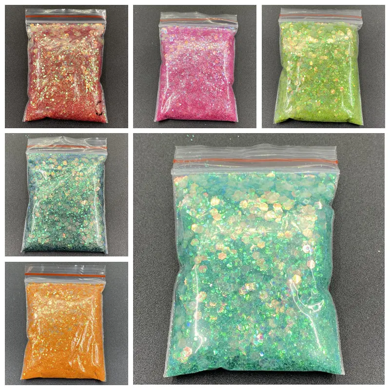 20g/bag  Holographic Hexagon UV Gel Varnish Nail Tips Glitter Powder nAIL Glitter Flakes Sparkly  Nail Art Decoration Sequin