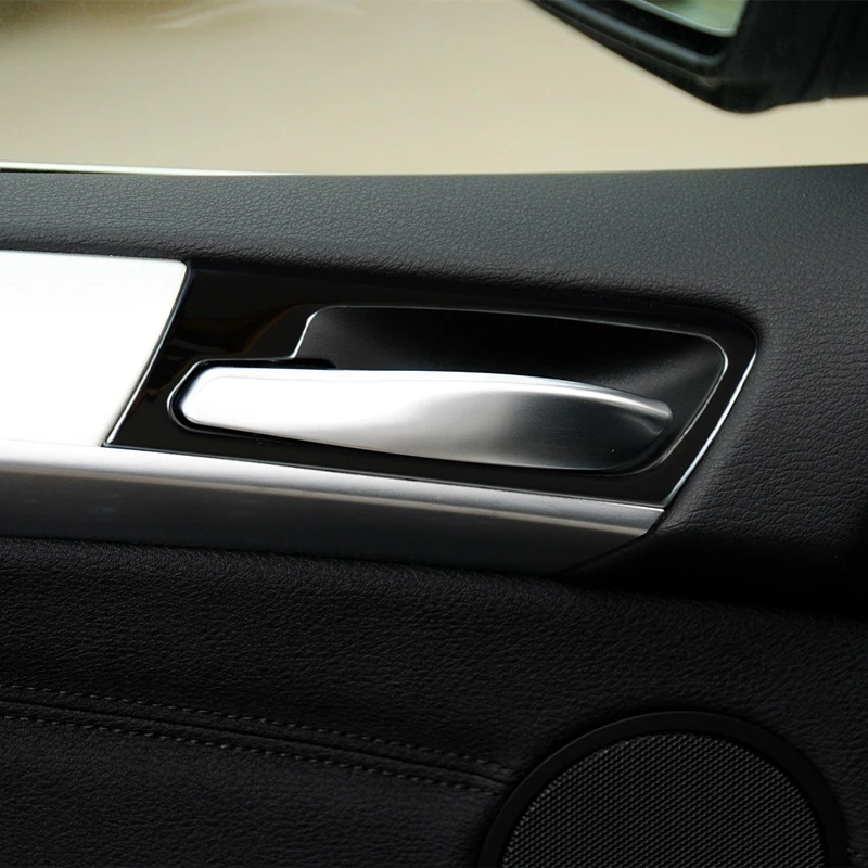 Car Styling For BMW X5 E70 X6 E71 Interior Door Handle Frame Decoration Cover Trim Carbon Fiber Color Stickers Auto Accessories