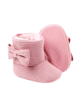 Pudcoco – bottes de neige pour bébé fille et garçon, chaussures chaudes, solides, à semelle souple, antidérapantes, confortables, avec nœud papillon, hiver, 2020
