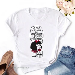 Cute cartoon Mafalda t-shirt women Harajuku alphabet print short sleeve women t shirt fashion Kawaii casual shirt femme tee tops