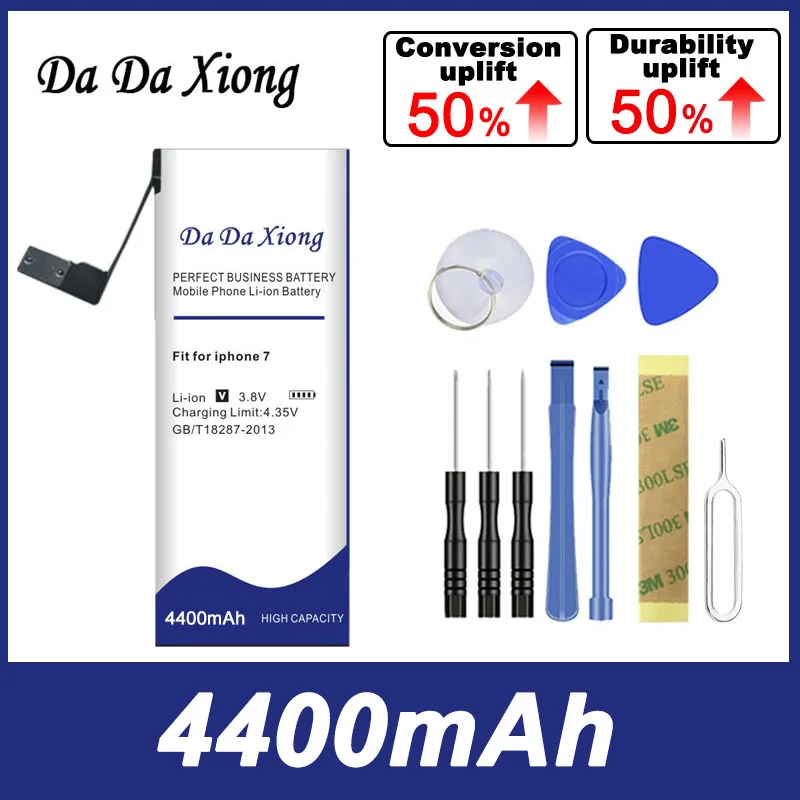 DaDaXiong 4400mAh Battery For iPhone 7 Iphone7 + Free Tools for iphone 13 100set battery adhesive strip sticker