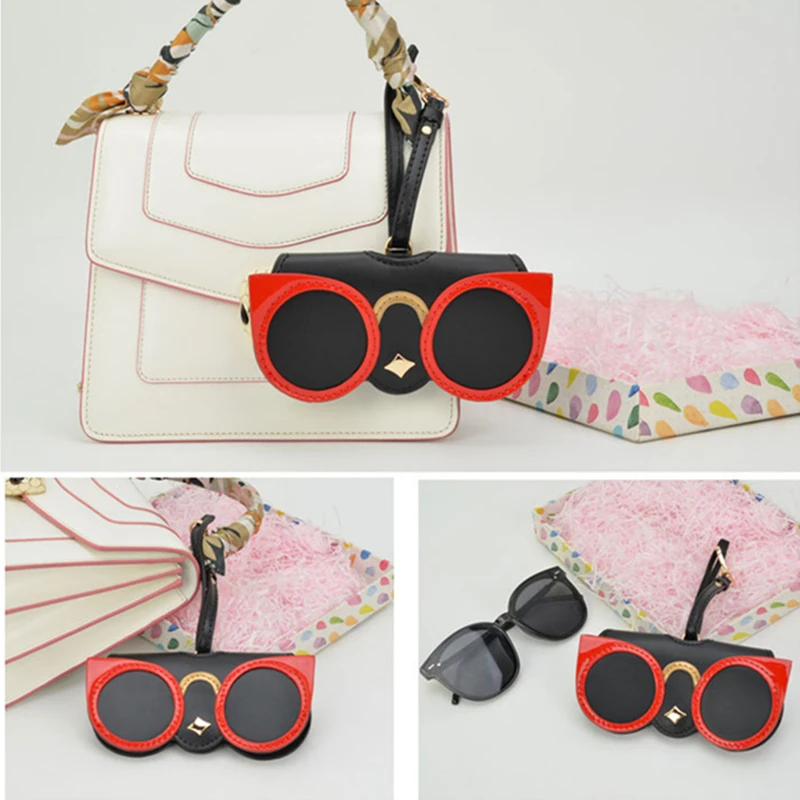 2021 Pineapple Sunglasses Case Women PU leather Soft Cute Cartoon lovely Animal Star Protable Storage Protection Eye Glasses Bag