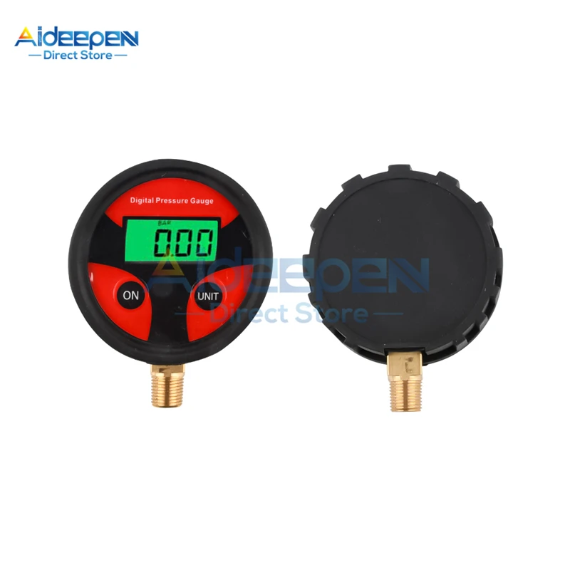 0-200PSI Air Pressure Gauge Dial Meter Tester Copper Rubber Digital Tire Pressure Gauge Tool for Car Truck Bike Auto Car Tyre