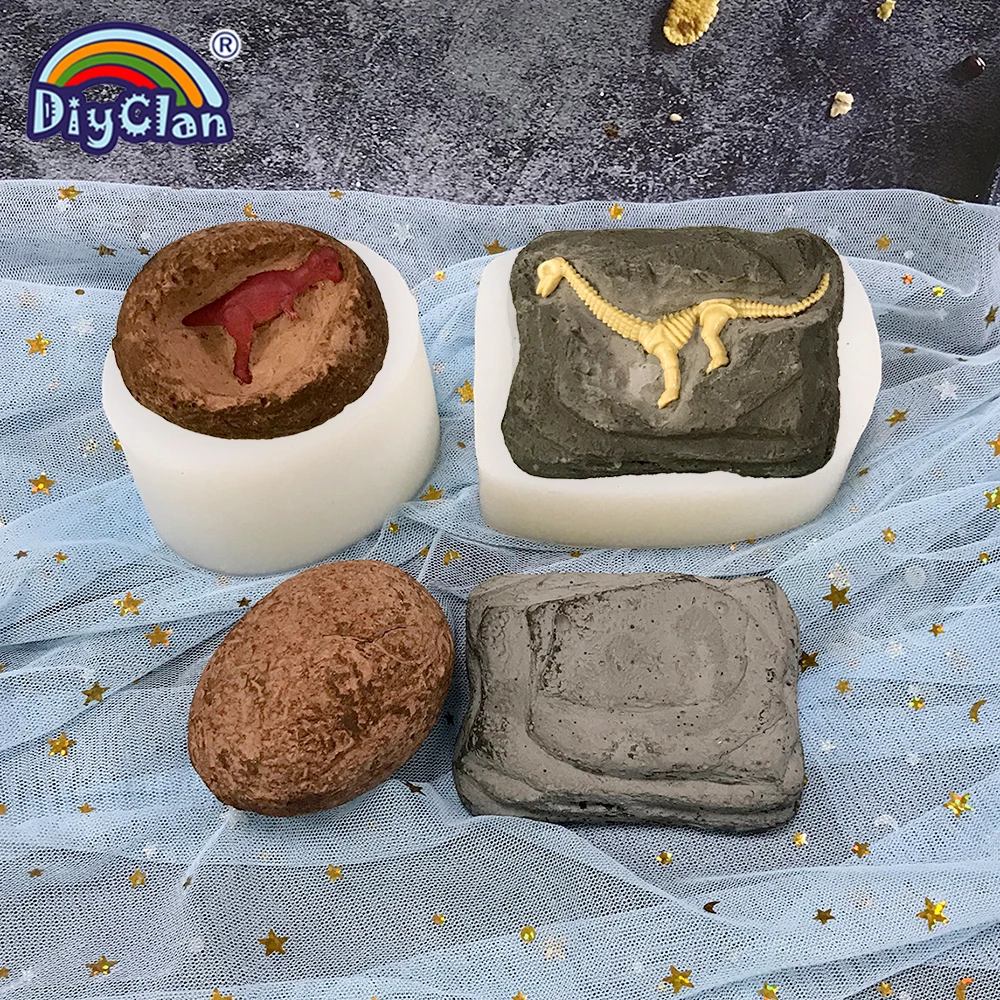 Dinosaur Egg Skeleton Specimen Silicone Mold For  Blind Box Gypsum Resin Making Mould Fondant Baking Cake Tools