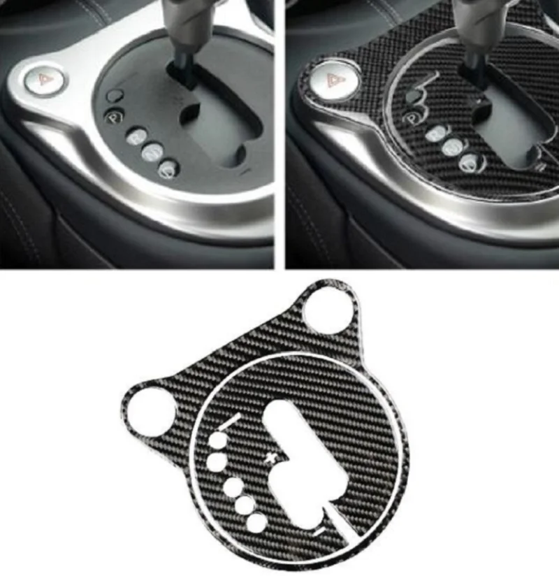 

Real Carbon Fiber Sticker Gear Shifter Speedometer Cup Holder Radio Navigation Center Console Trim Fit For Nissan 370z Z34