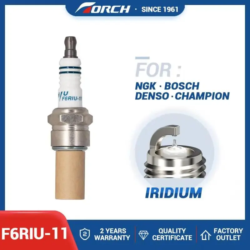 China ORIGINAL Torch F6RIU-11 Resistor Iridium Candle U-groove Spark Plug Fit for CHEVROLET SPARK 0.8 for DATSUN ON-DO 1.6 8V