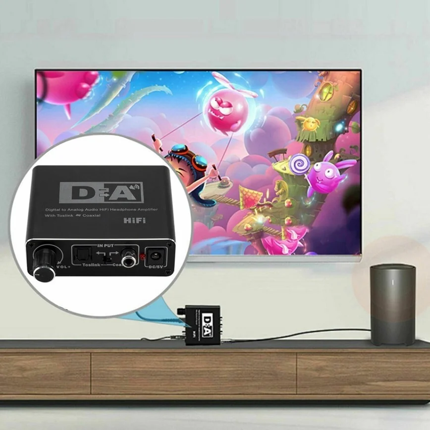 الرقمية إلى التناظرية محول صوت HIFI DAC أمبير فك 3.5 مللي متر AUX RCA مكبر للصوت محول Toslink البصرية محوري الناتج DAC 24bit