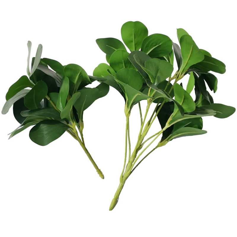 25cm Tropical Artificial Plants Real Touch Magnolia Leaves Green Plants Branches Fake Plastic Tree Foliage For Home Office Decor