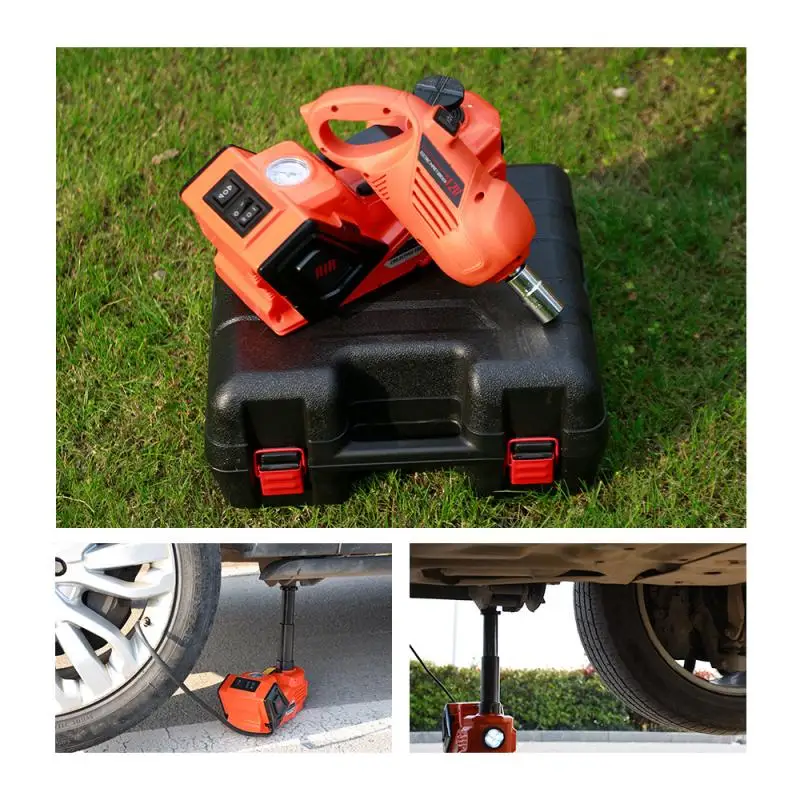 Gato hidráulico eléctrico multifunción 5T, 12V, Vertical, llave de torsión