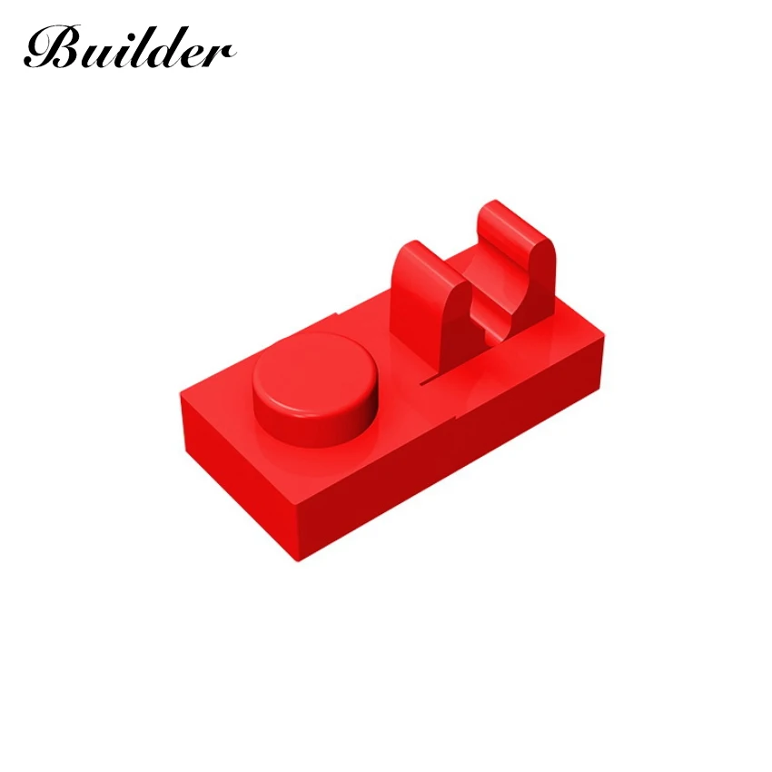 Little Builder Bouwstenen Accessoires 1X2 Lage Baksteen Connector Met Klem Baksteen 10Pcs Moc Educatief Speelgoed Voor kinderen 92280