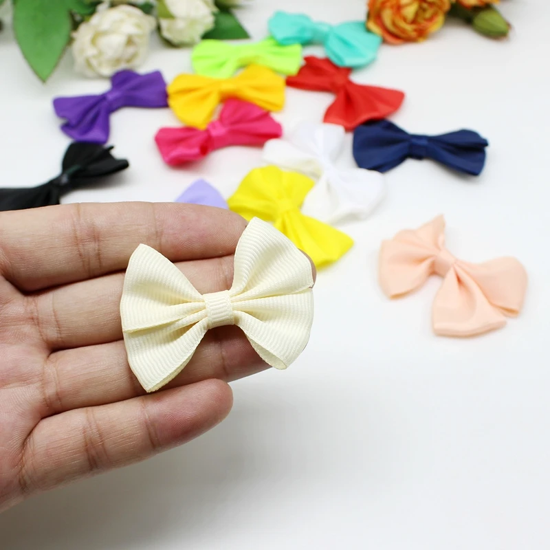 10/20Pcs 5cm Satin Ribbon Bow Tie Ribbon Flower Patches for DIY Headwear Bowknot Hair Clips Wedding Decoration Tie