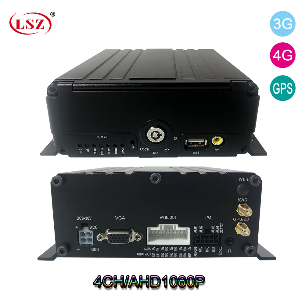 LSZ source factory 4g gps mdvr hard disk + sd card monitoring host remote pan/tilt management excavator /semi-trailer/crane/taxi