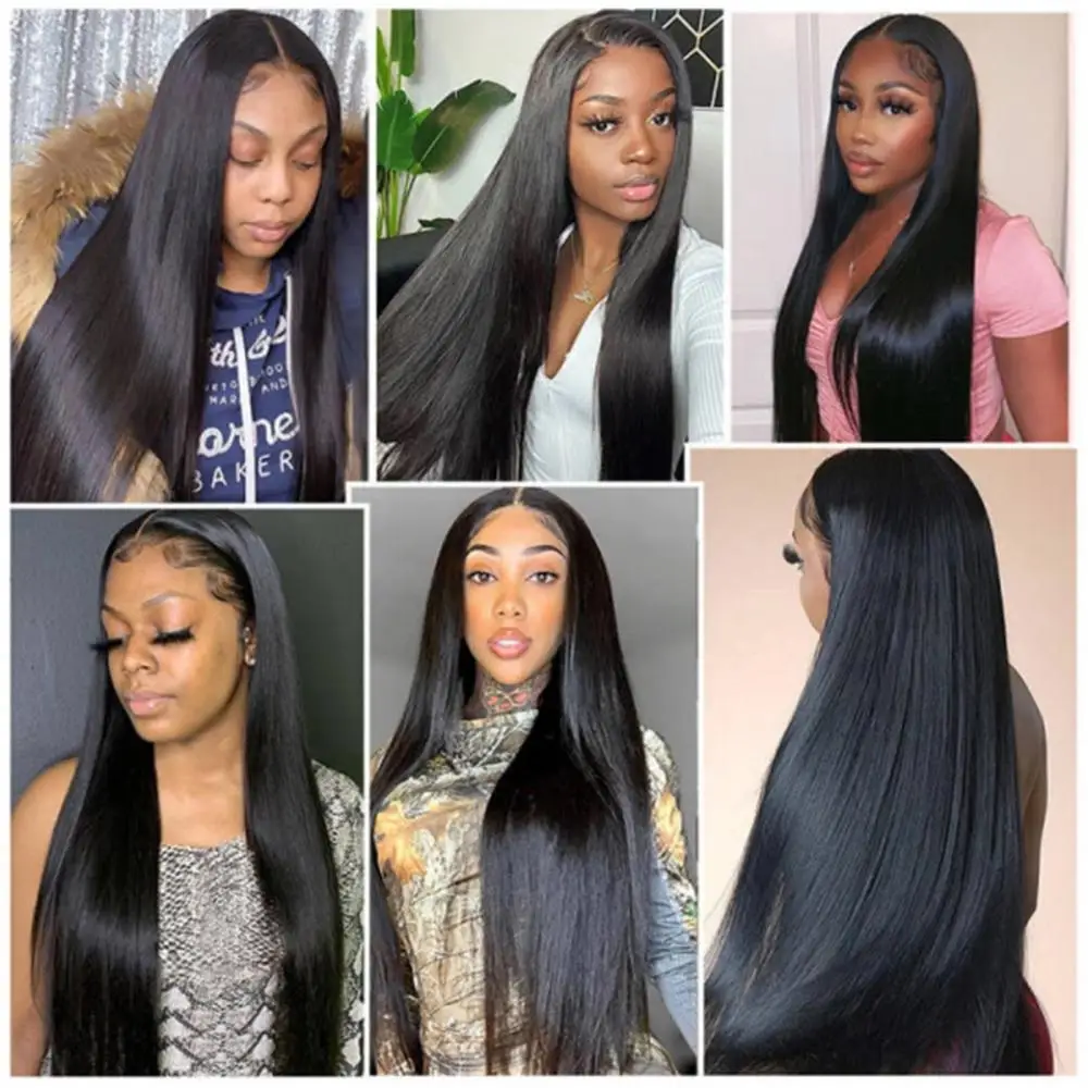 Brazilian Straight Hair Bundles 10 Bundles 10--34 Inches Bone Straight Human Hair Bundles Double Weft Remy Human Hair Extension