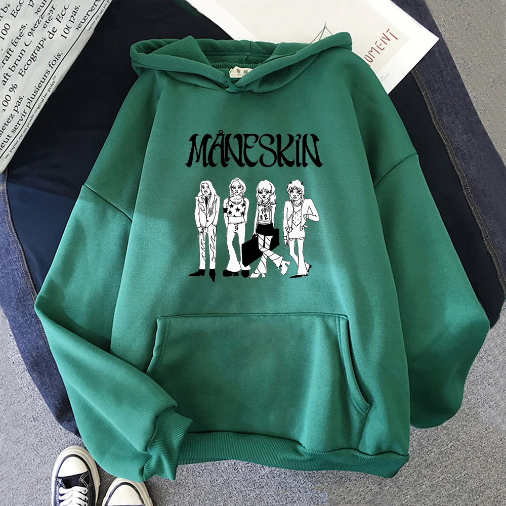 European Pop Group Maneskin Printed Hoodies Men Women Fashion Harajuku Oversized Sweatshirts Hoodie Tracksuits Unisex Clothing