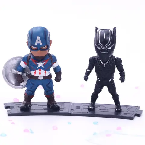 6 st/set Marvel Avengers Black Panther Thanos Ironman Spiderman Captain American Hulk Figur Modellleksaker 8 best sales Kapten Amerikas actionfigur - №7