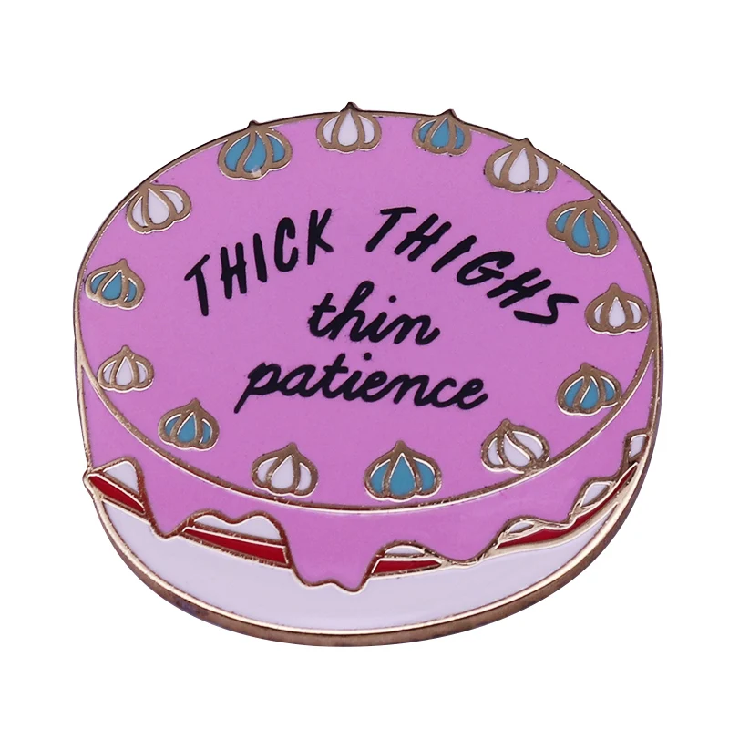 Cute Pastel Cake Badge Humor Sarcastic Quotes Lapel Pin Happy Conversation Starter