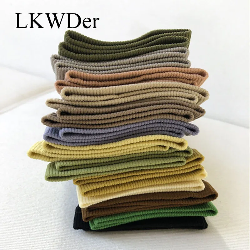 LKWDer 1 Pair New Long Color Socks Candy Color Women Socks Breathable Soft Thin Women Fashion Socks For Women Korea Style Velvet