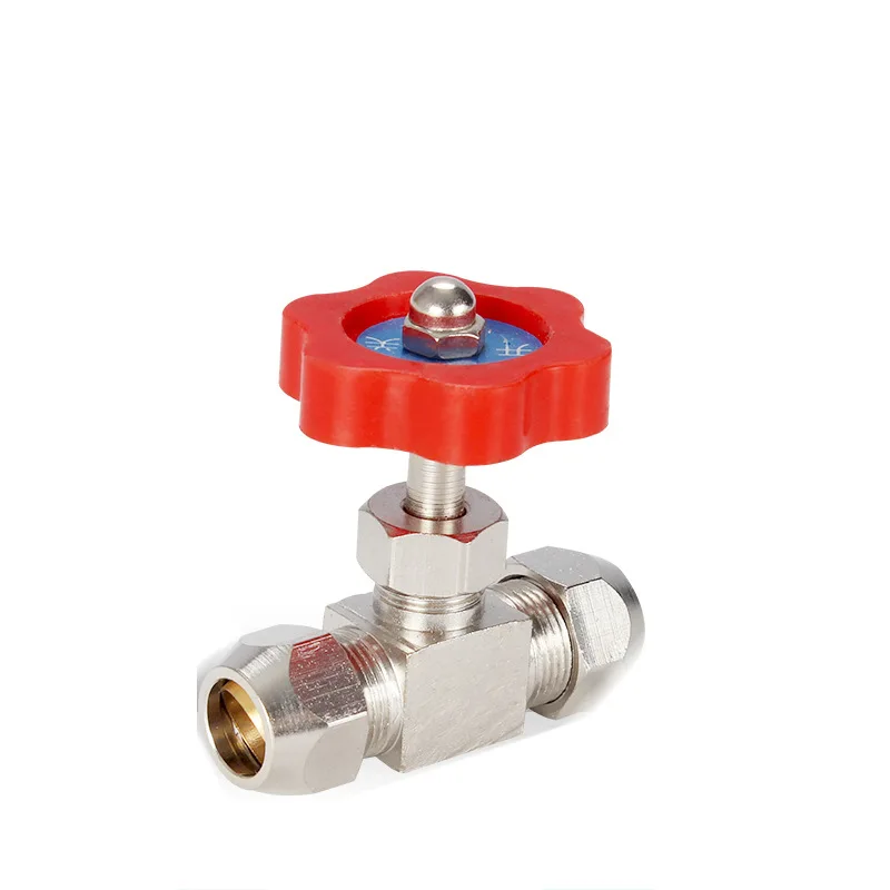 

6mm 8mm 10mm 12mm Hole Dia Orange Plastic Handle Metal High Pressure Durable Tube Needle Type Globe Valve