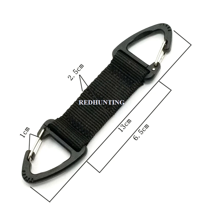 4.72 inches Double Plastic Triangle Tactical Nylon Belt Clip Molle Hooks Key Holder Carabiner Buckle Keychain