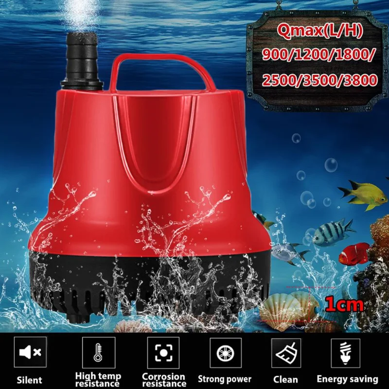 

10/15/30/45/60/85W 50Hz Water Pump Fish Tank Submersible Ultra-Quiet Pump Fountain Aquarium Pond Spout Feature Pump with US Plug