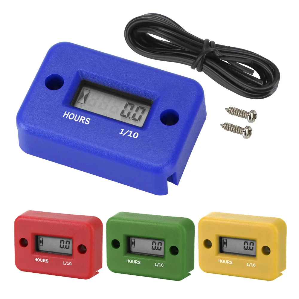 0-9999H Motorcycle Hour Meter Digital Gauge Waterproof Accessories For Oil Change Valve Spark Plug ATV Boat Snowmobile
