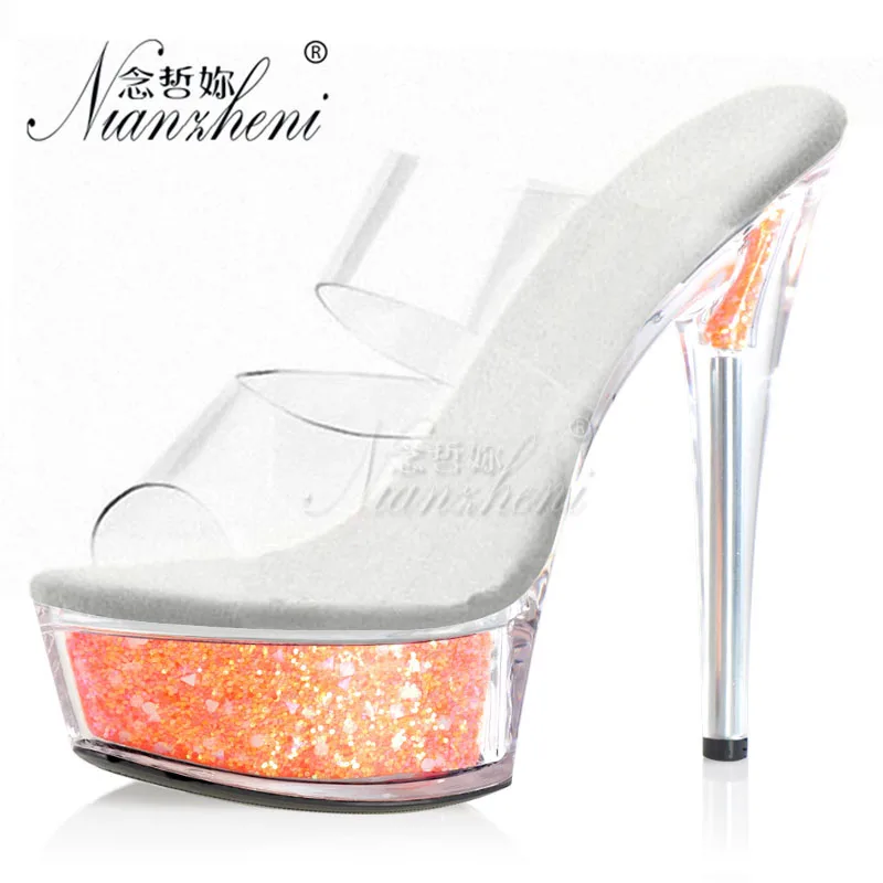 6 Inches Platform Women High Thin Heels Pole Dance Shoes Nightclub Show Sexy Models Party Fashion Full Dress Stripper Fetish New