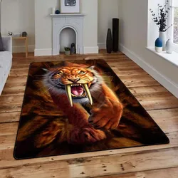 The New Tiger Pattern Non-slip Washable Carpet 3D Printing Floor Mats Living Room Room Decoration Carpet Children's Play Mat